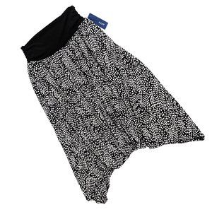 NWT Apt.9 Midi Skirt, Black and White, White Pattern, PXL